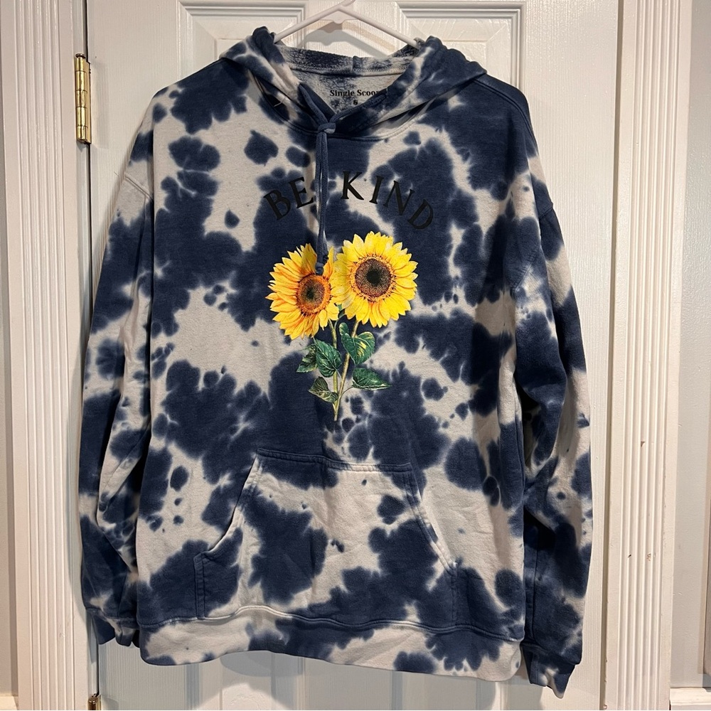 Blue and White Tie-Dye Hoodie